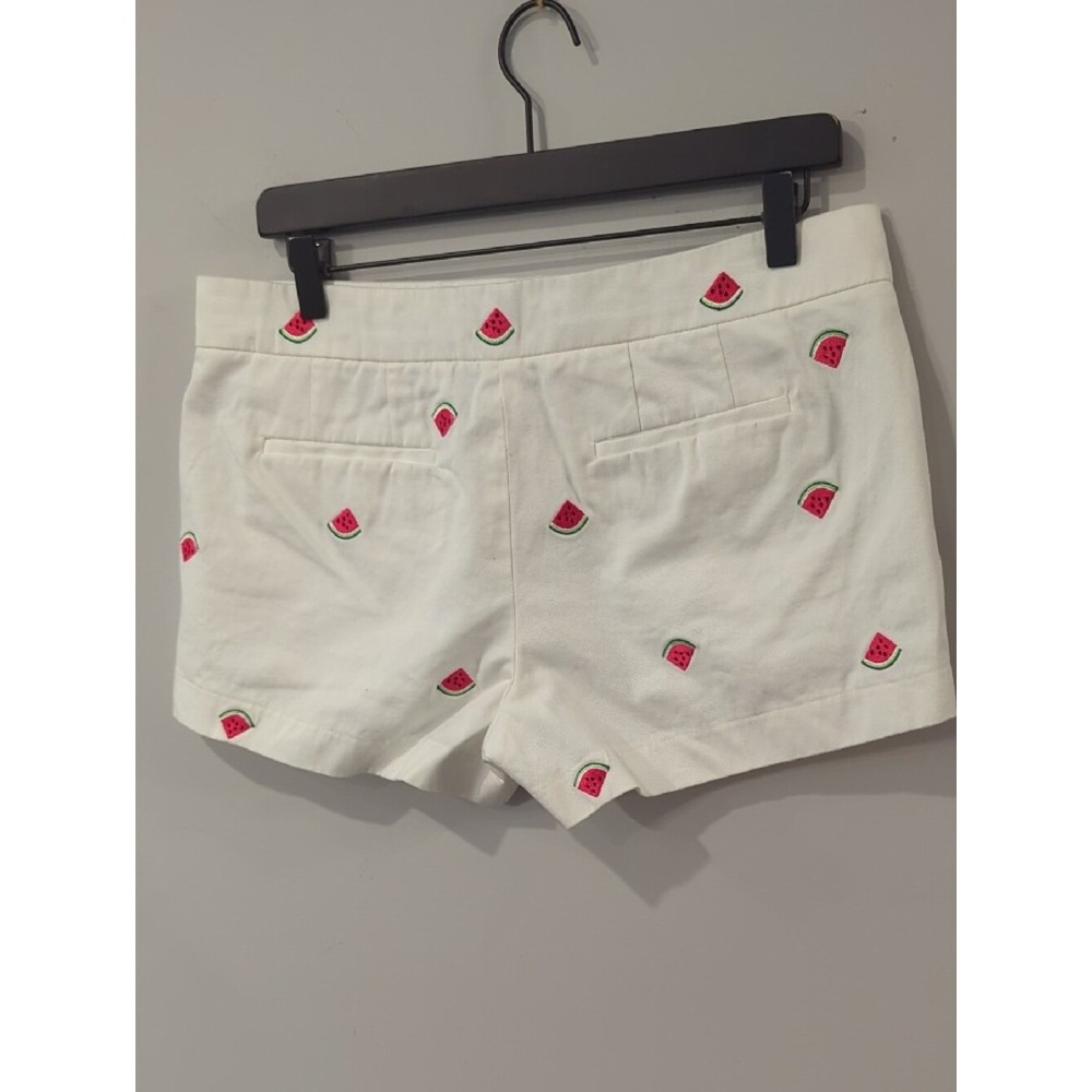 J. Crew Watermelon Shorts White Summer size 6 100% Cotton - Picture 3 of 6